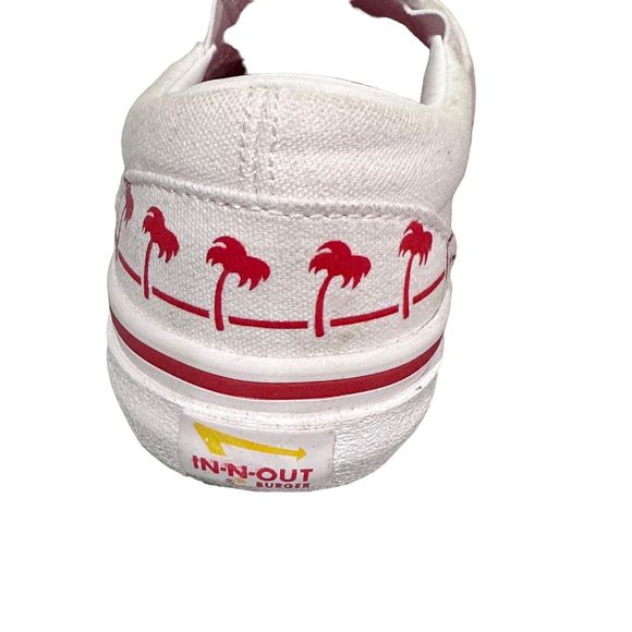 Vans In N Out Burger White/Red Slip on Sneakers Sz Kids 4, W5.5 Drink Cup Shoes - Picture 10 of 12